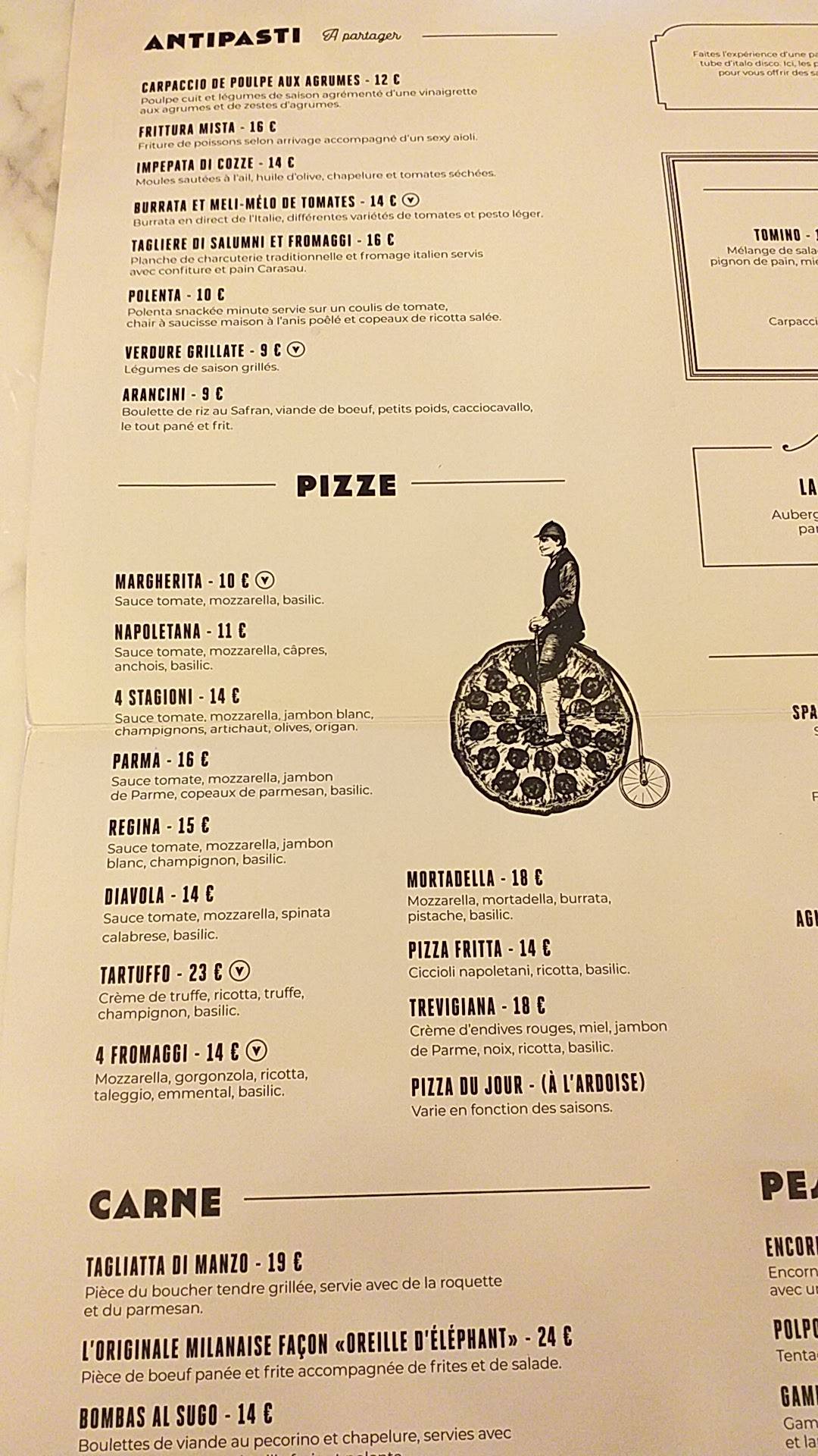 Menu de Il Mercato Rungis