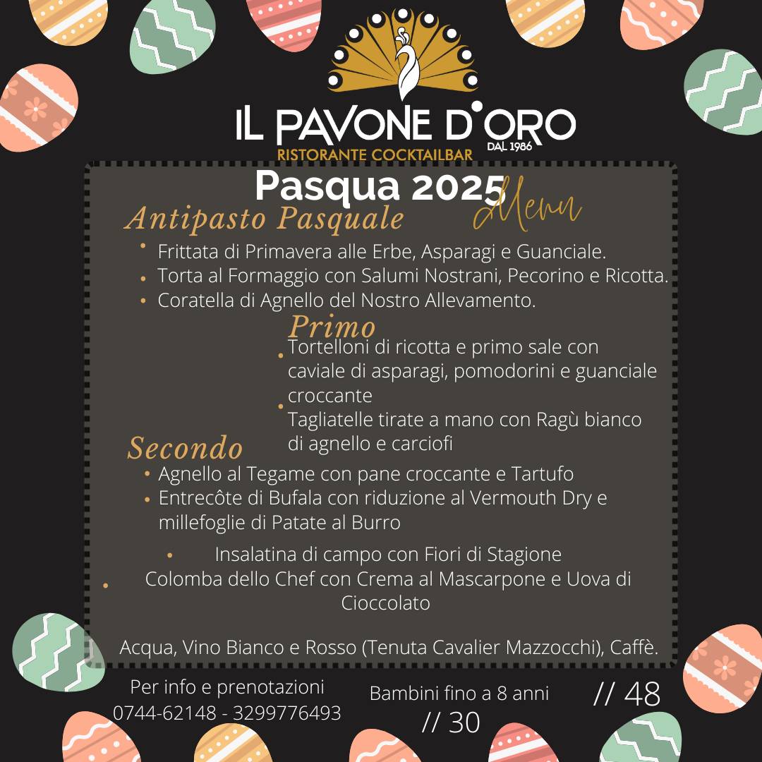 Menu di Il Pavone D'oro Ristorante Cocktailbar 