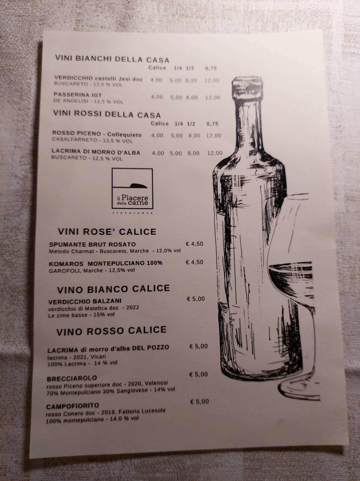 Menu di Il Piacere Della Carne 