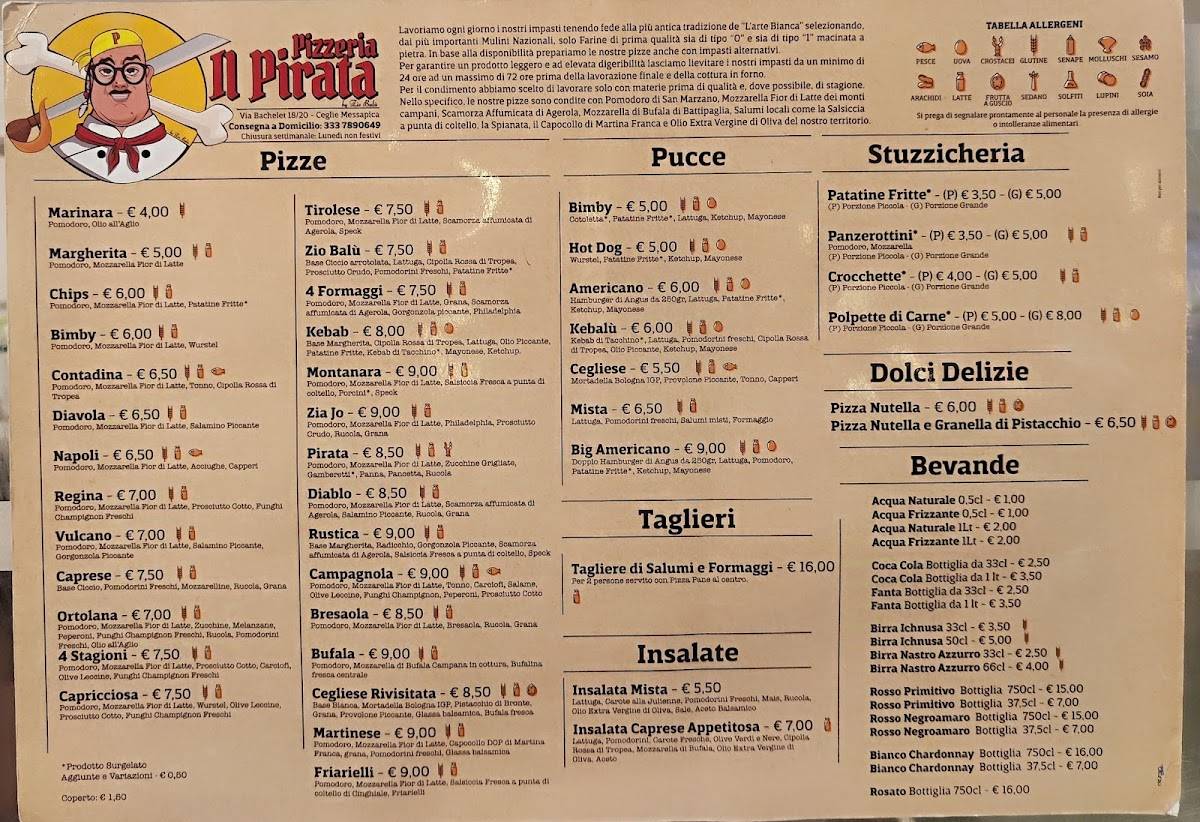 Menu di Il Pirata - by Zio Balu' 