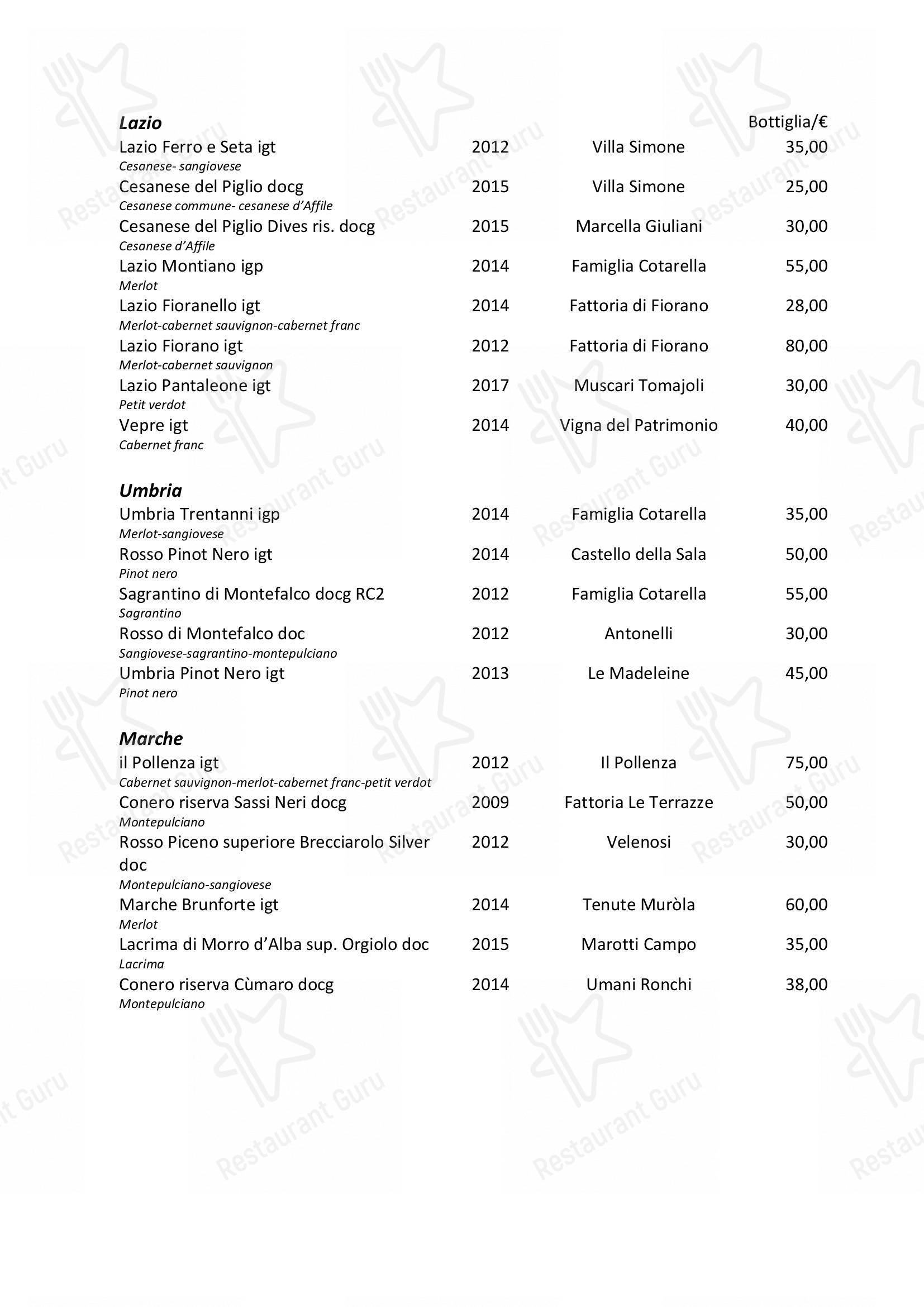 Il Simposio Ristorante Wine Bar Roma in Roma - 菜单