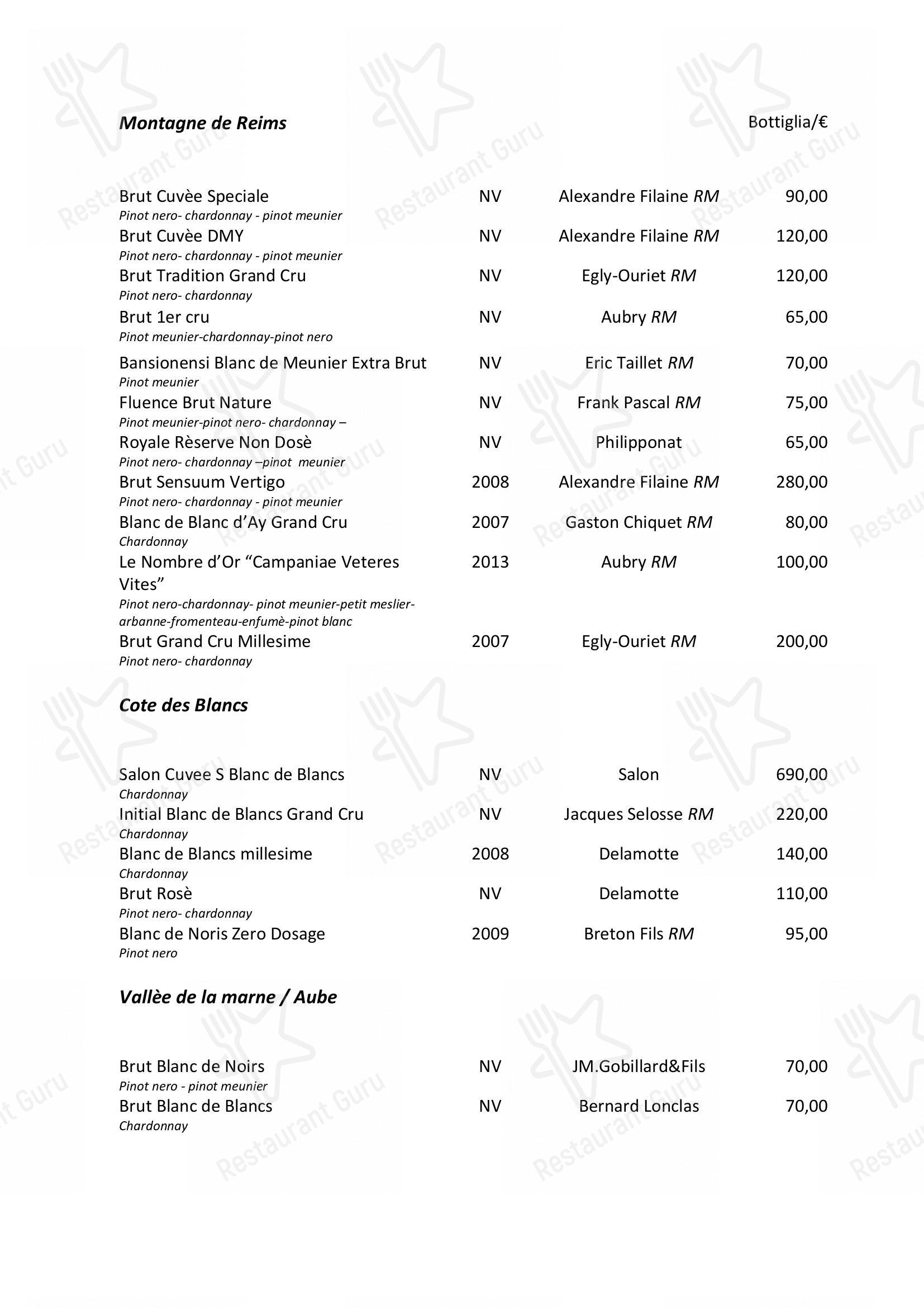 Menu di Il Simposio Ristorante Wine Bar Roma - 菜单