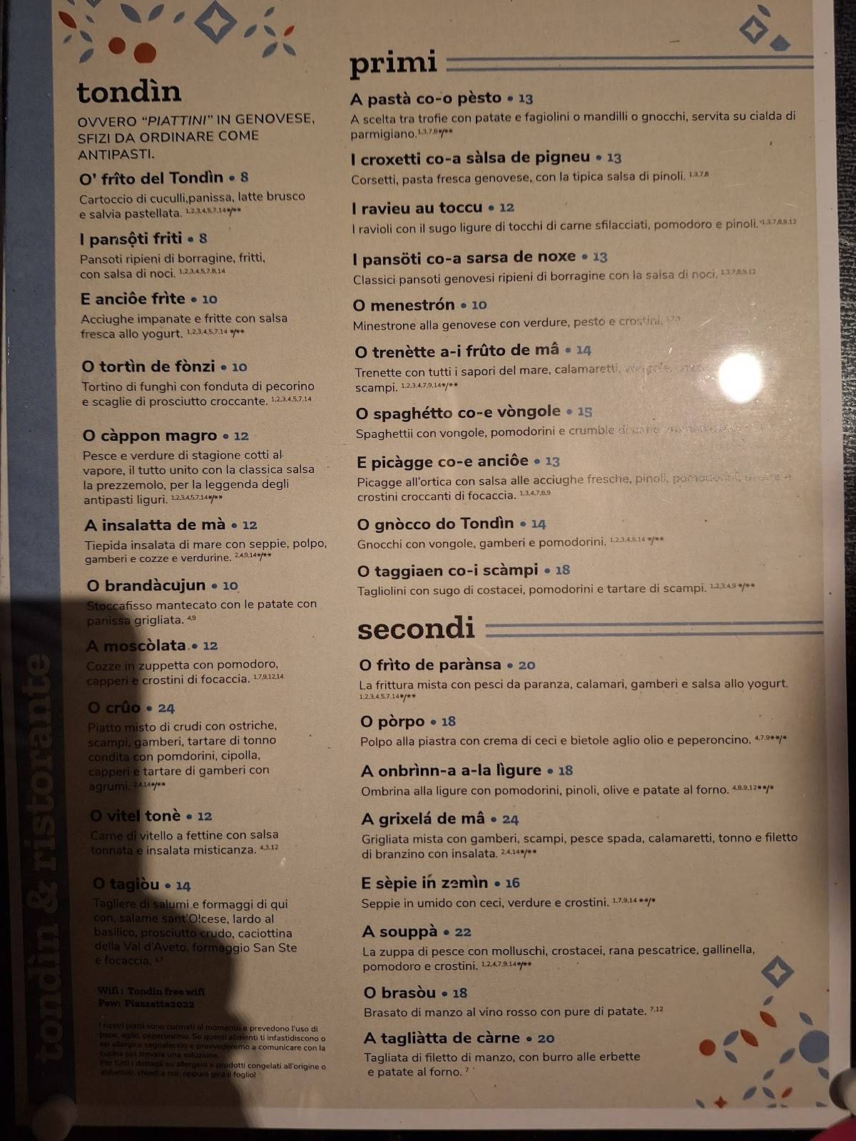 Menu di Il Tondìn Cucinadiqui 