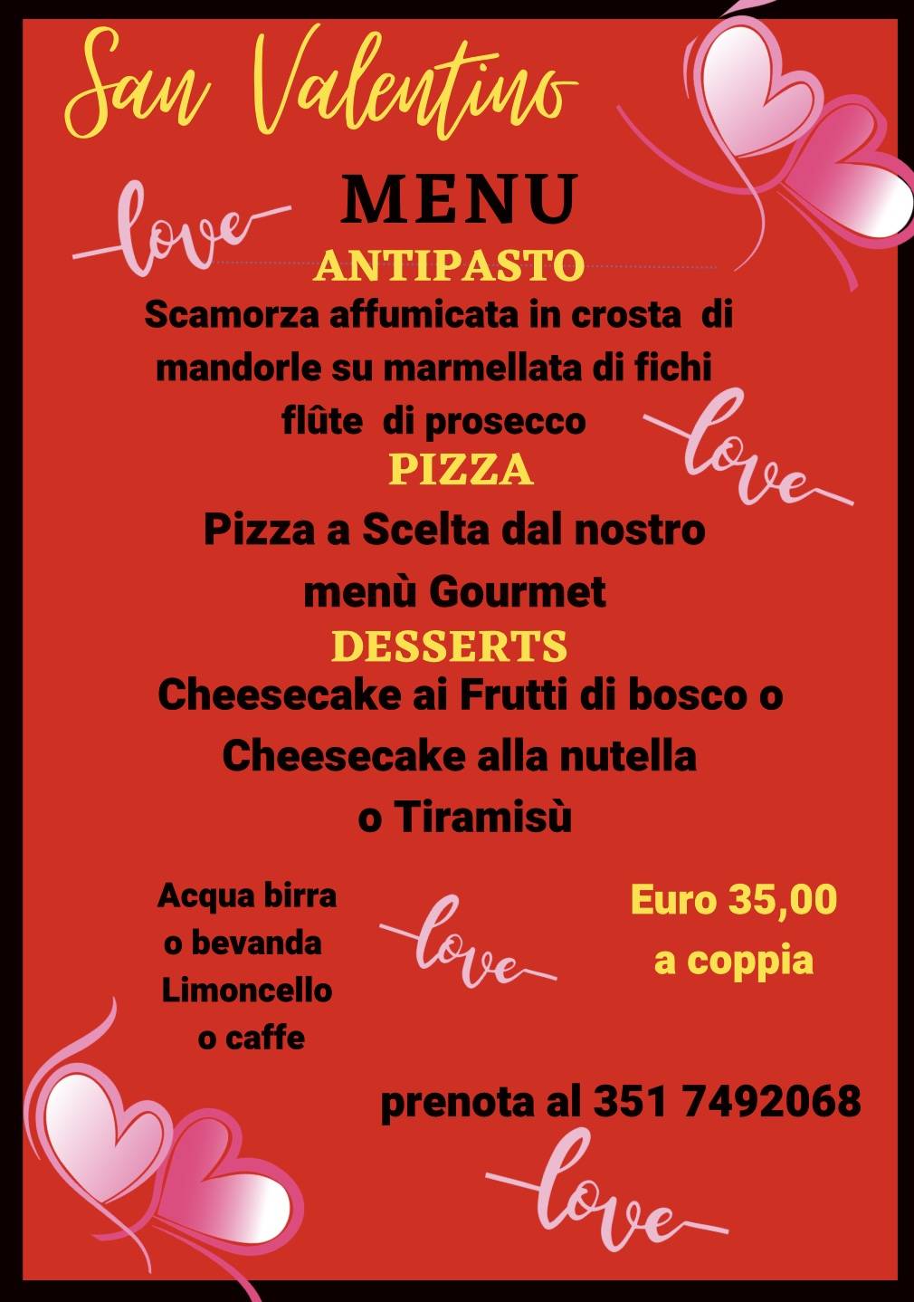 Menu di Pizzeria Il rustico 