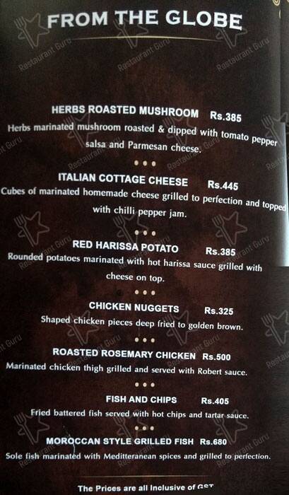 Imperial Grill menu