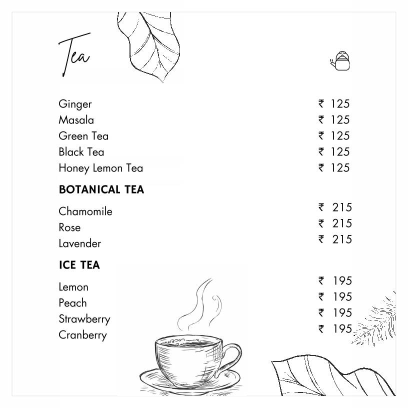 Casa Boho menu