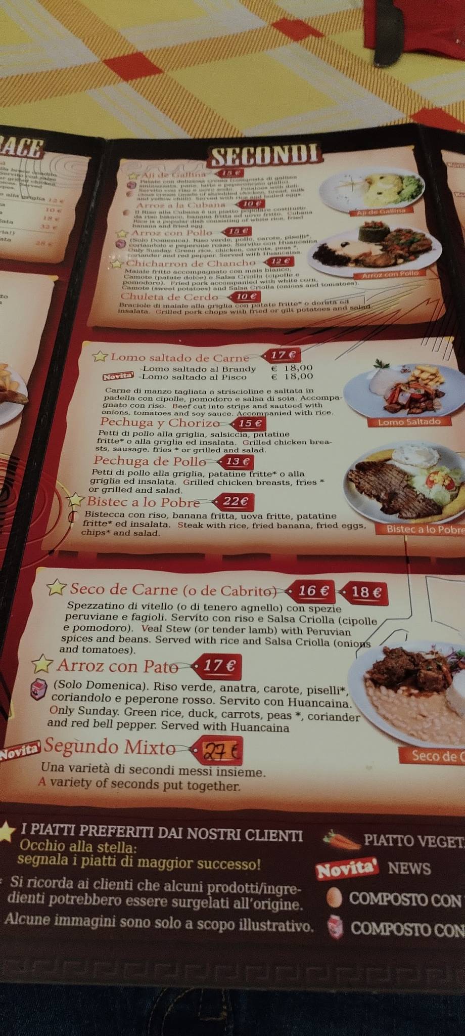 Menu di Inka Chicken-Ristorante Peruviano 