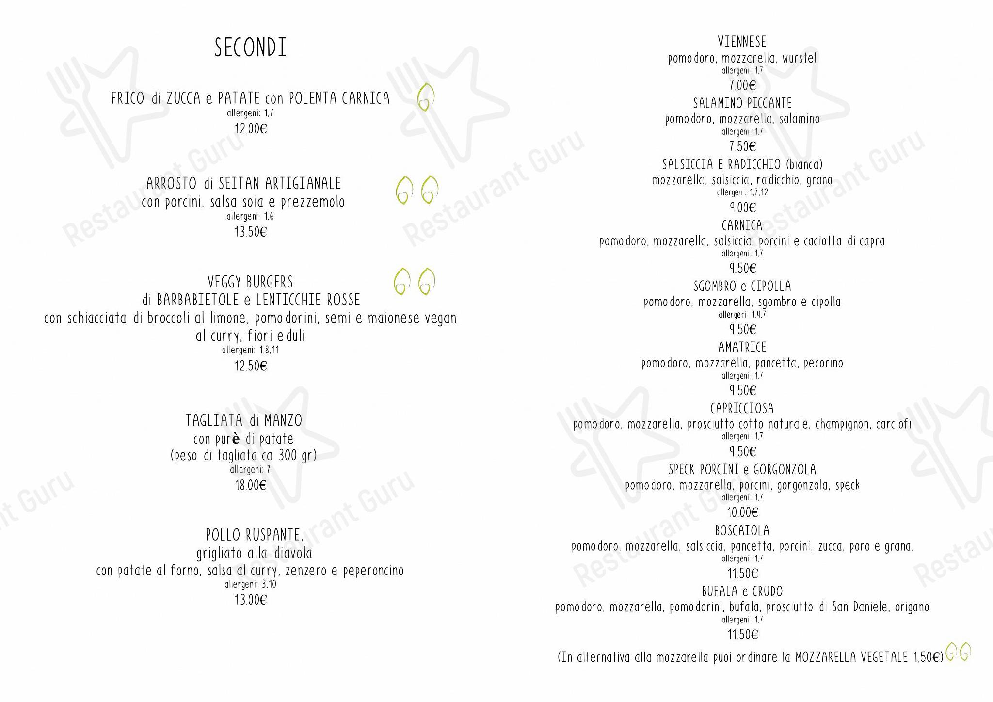 Menu di Integraldo - Vegan Menu