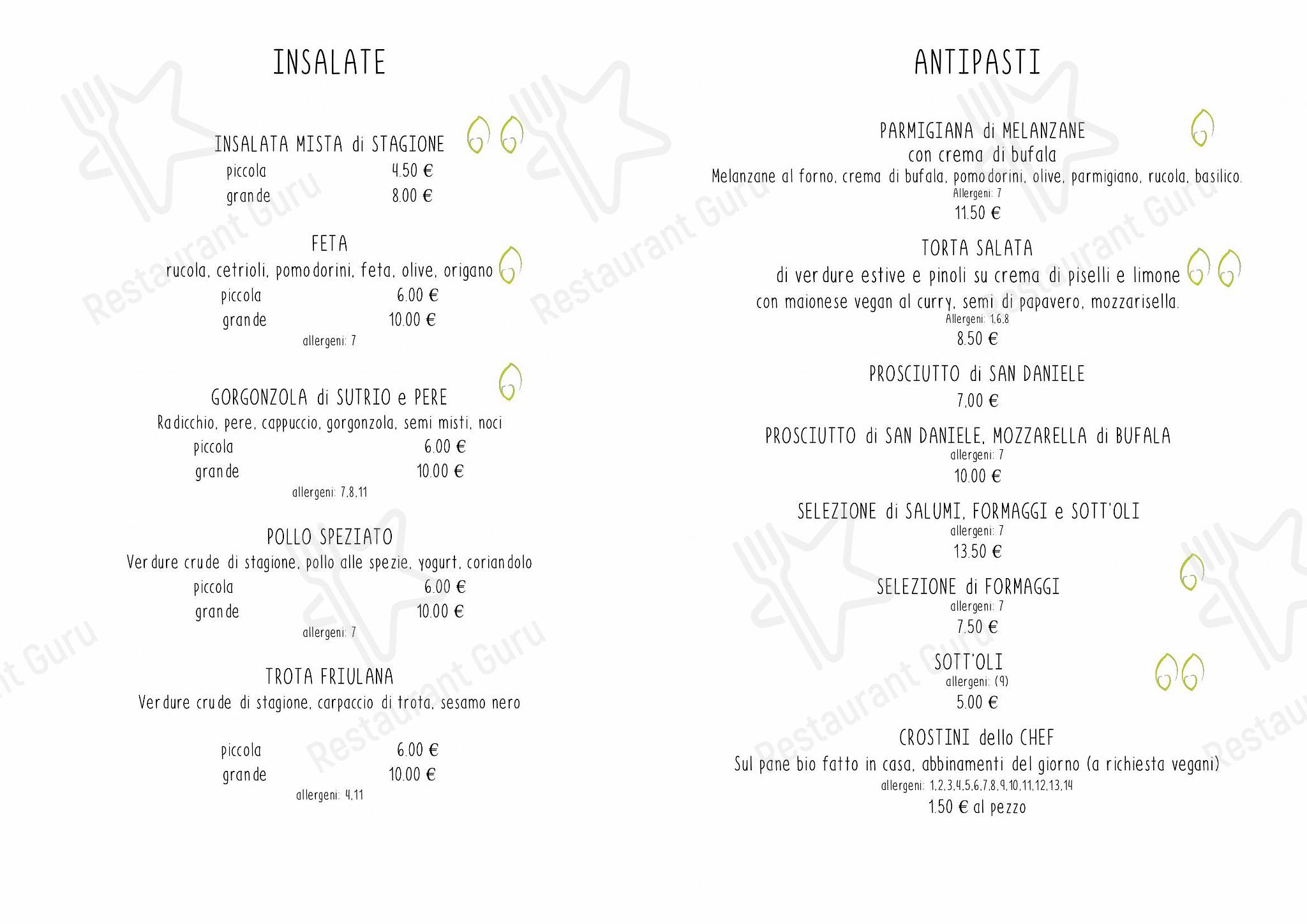 Menu di Integraldo - Vegan Menu