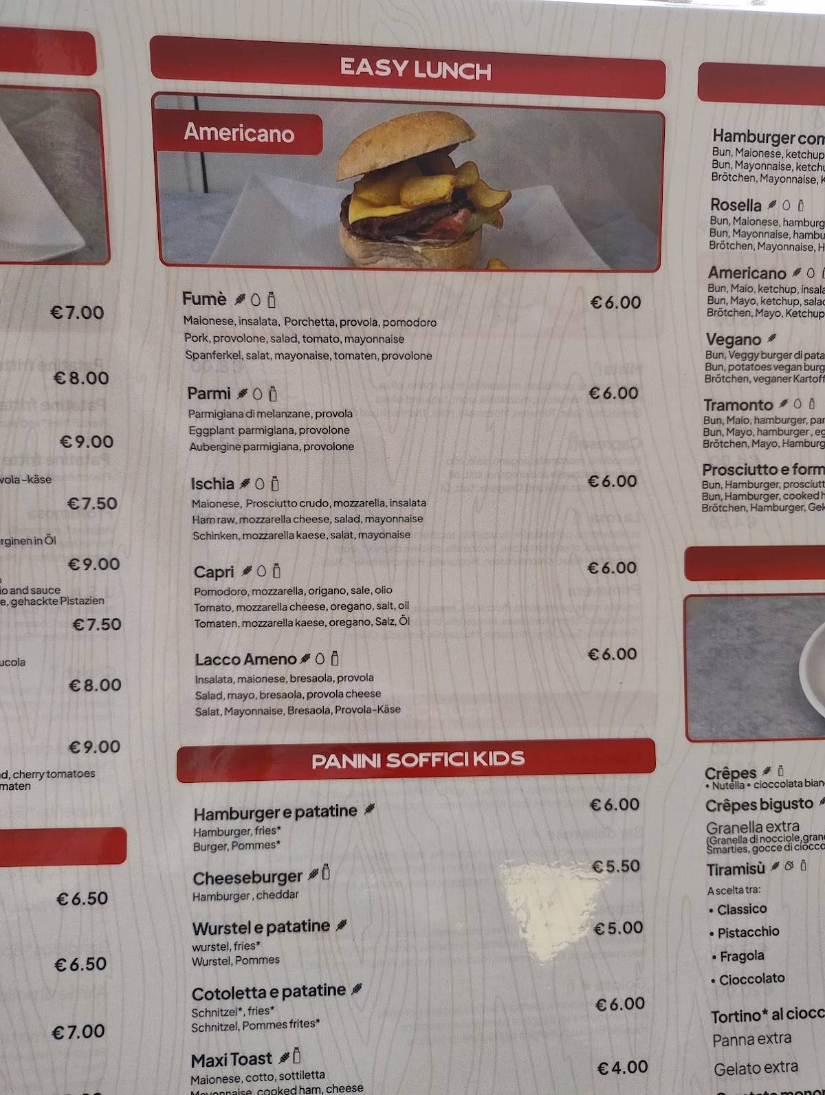 Menu di Bar Delle Rose 