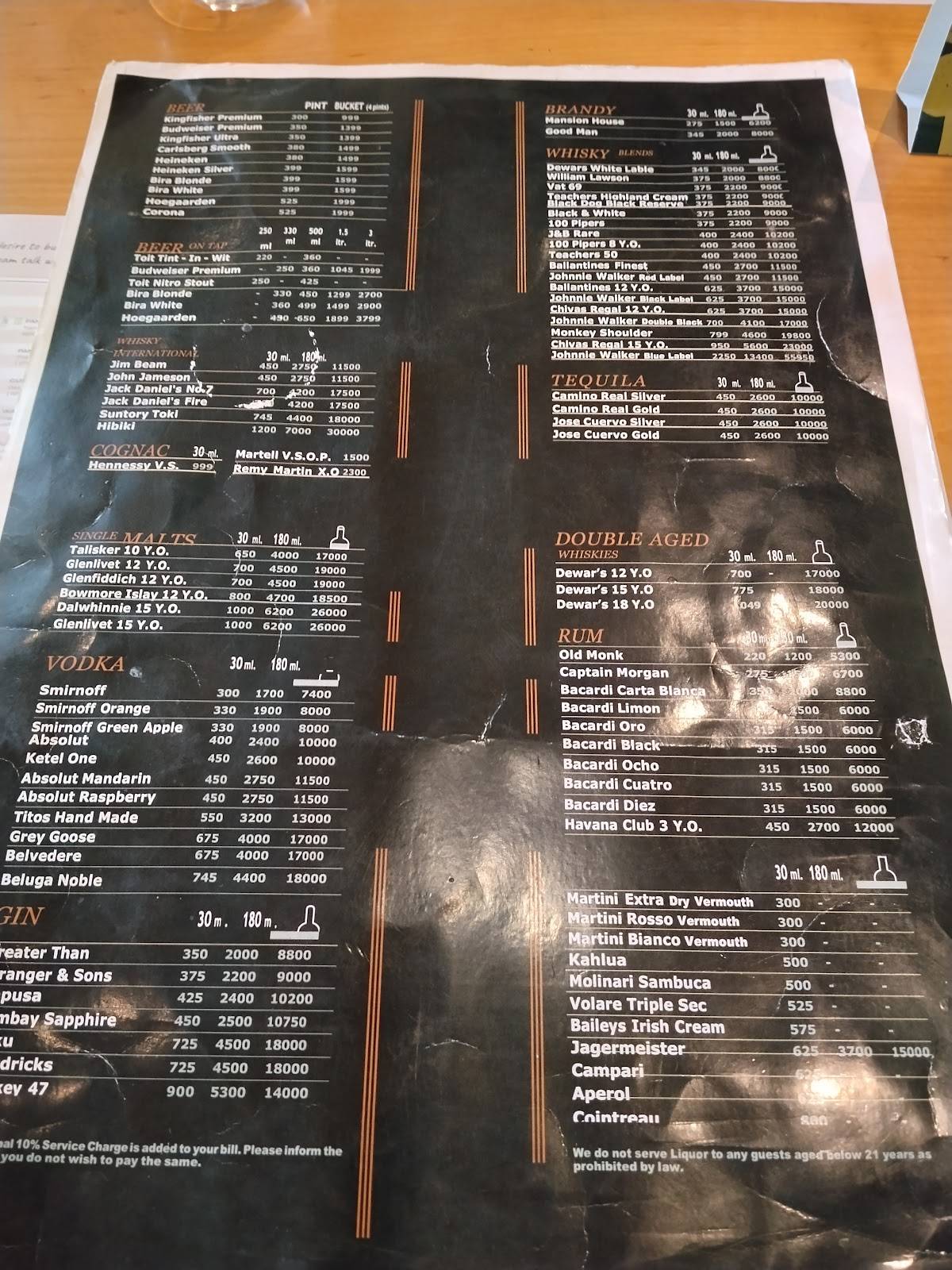 Ishaara - Phoenix Marketcity menu