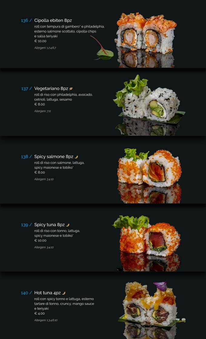 Menu di Issho Asian Fusion Spicchio-sovigliana 