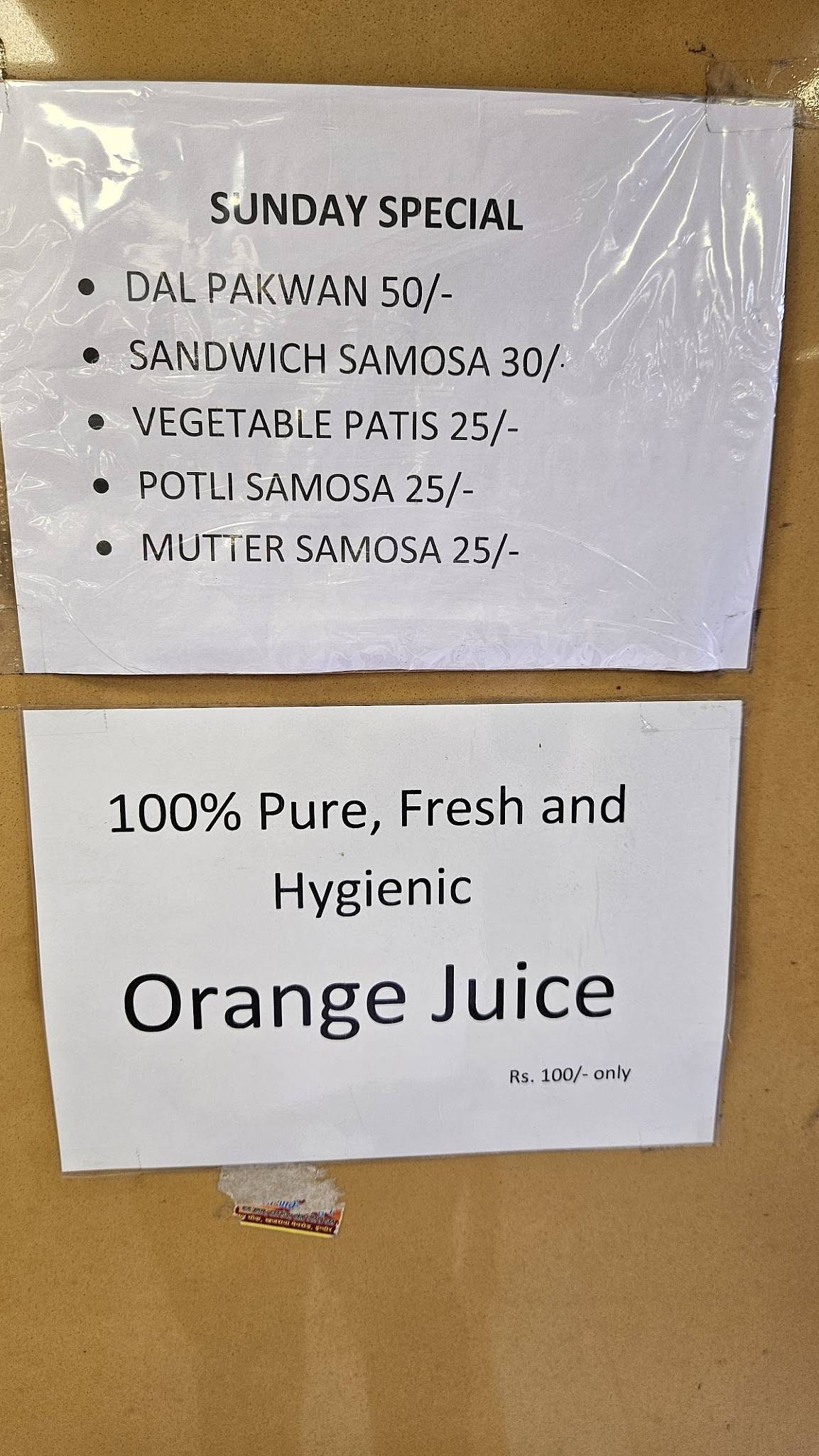 JMB - Jain Mithai Bhandar, Moti Tabela menu