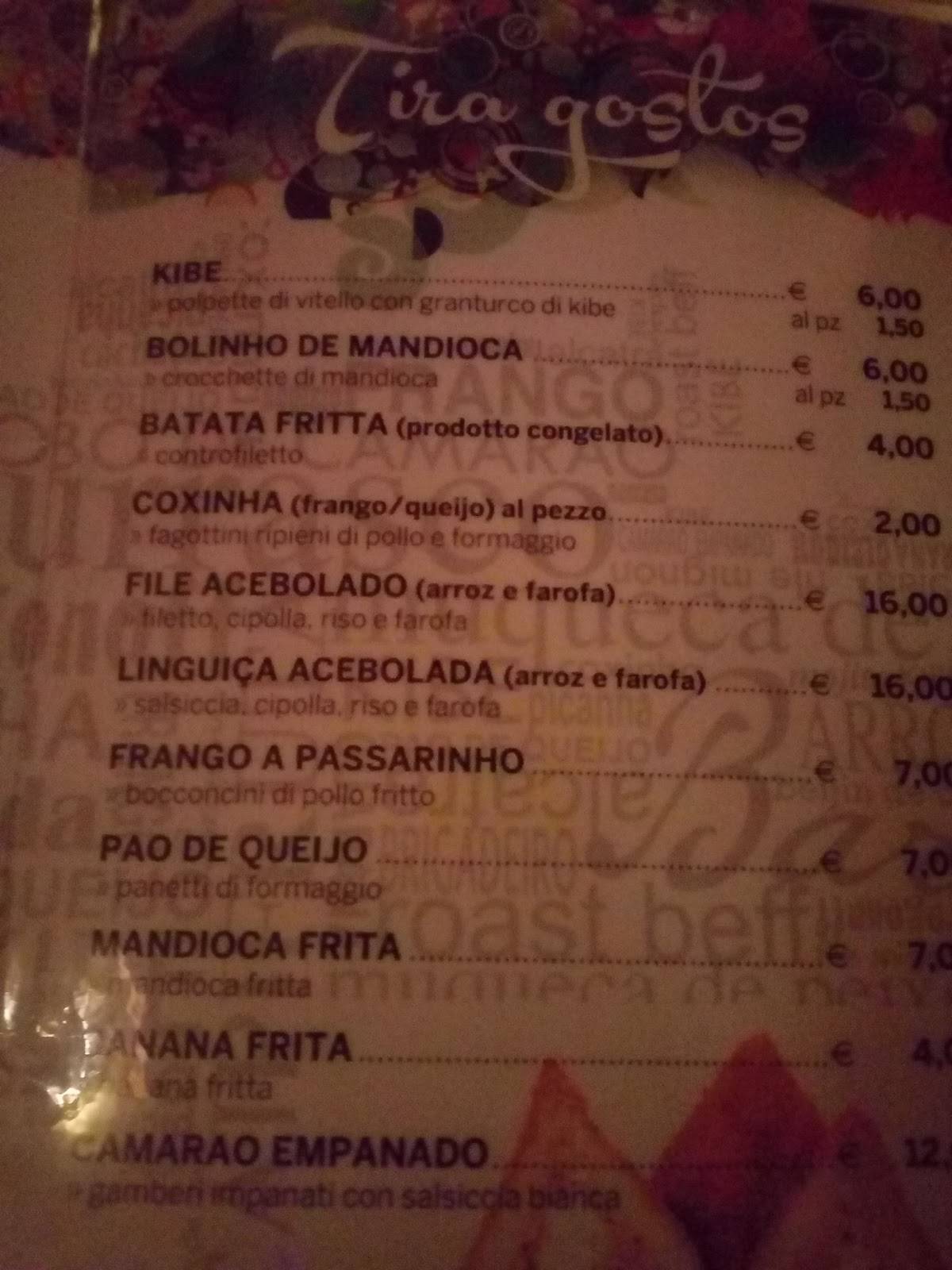Menu di Jacaré 