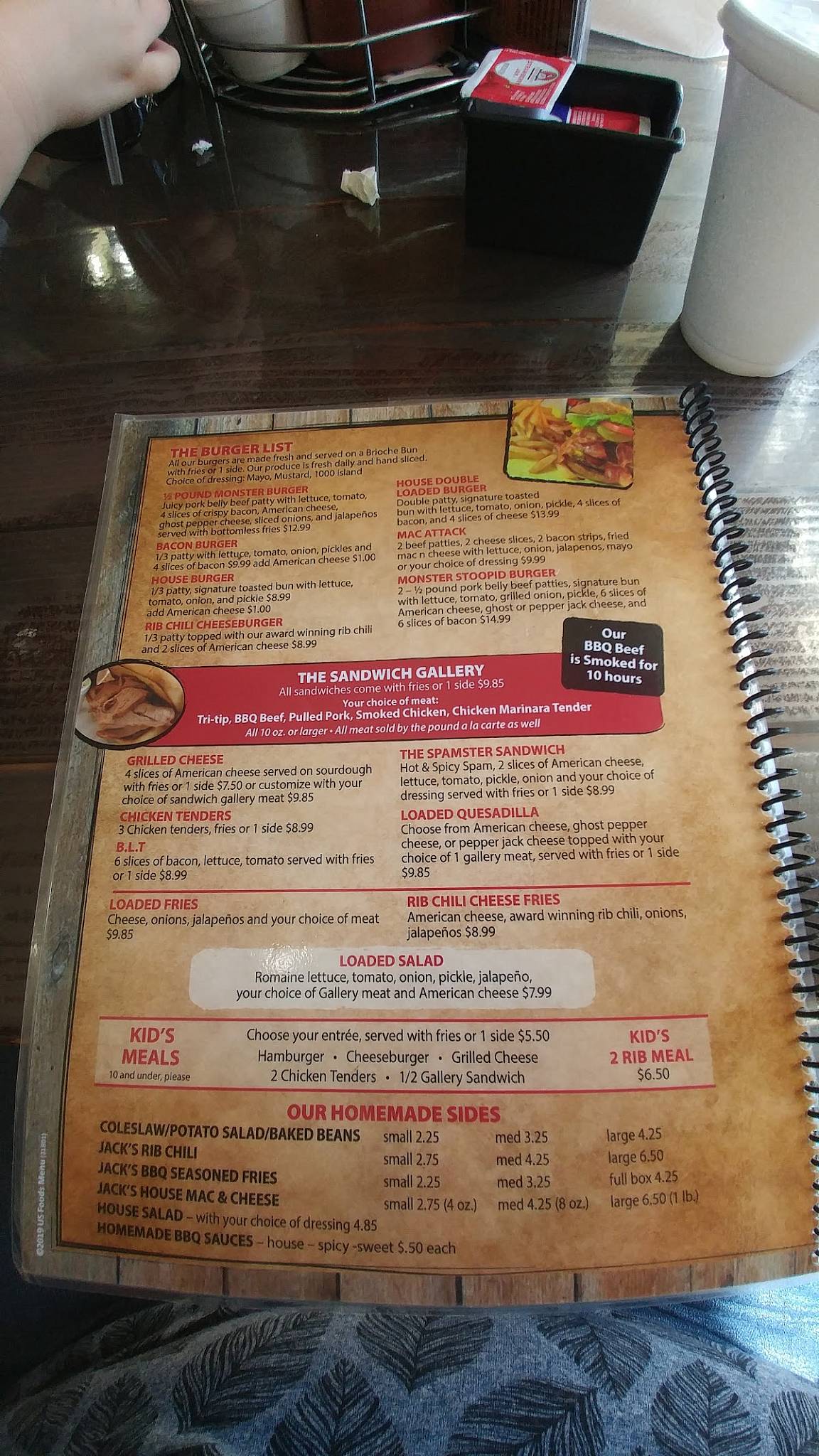 Menu at Jack's BARBQ, Lake Elsinore, Lakeshore Dr