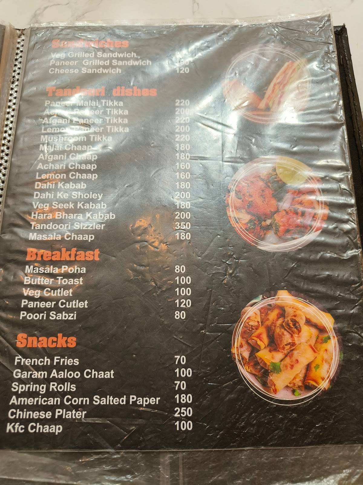Jain restro & cafe menu
