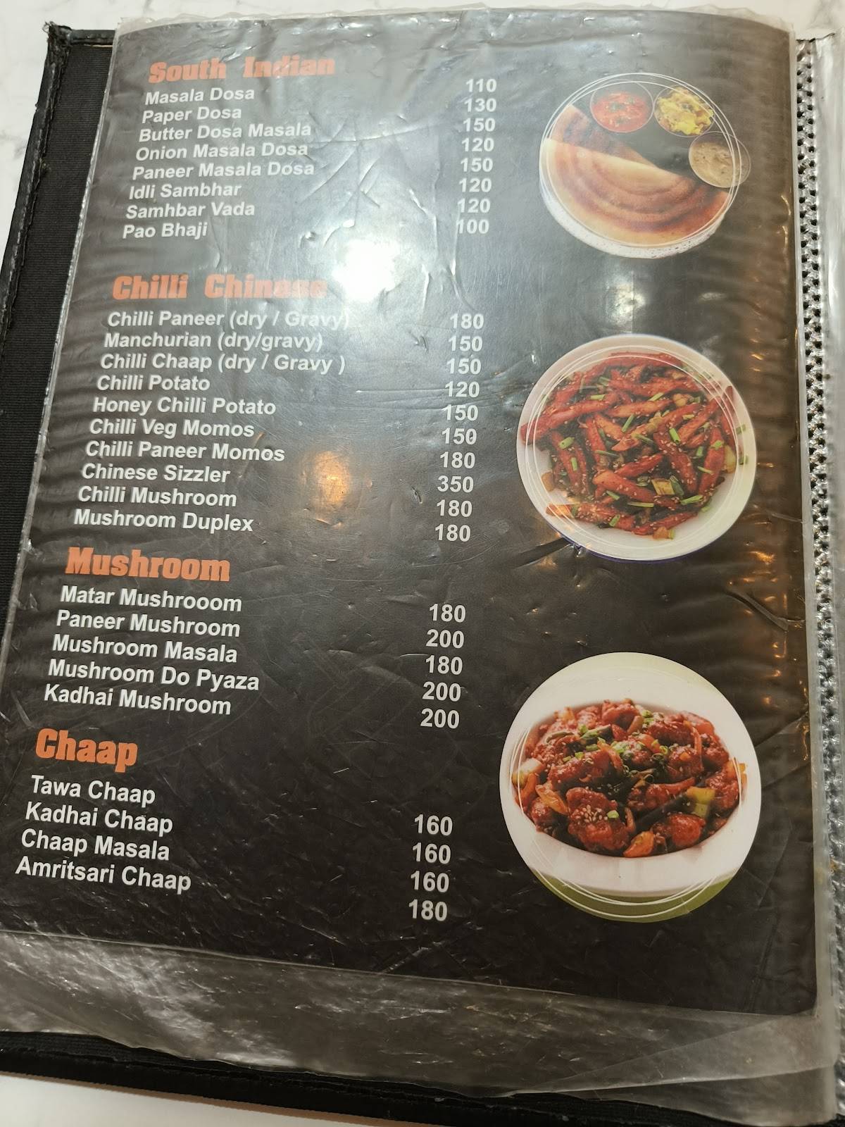 Jain restro & cafe menu