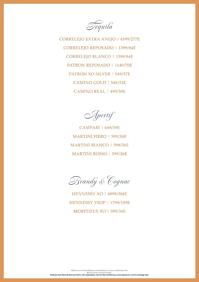 Lounge 18 menu