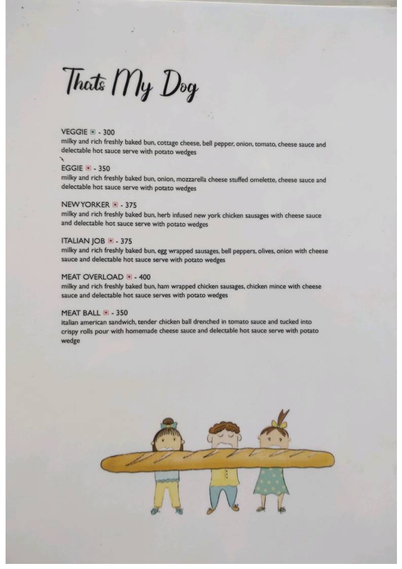 Mambo’s Bistro menu