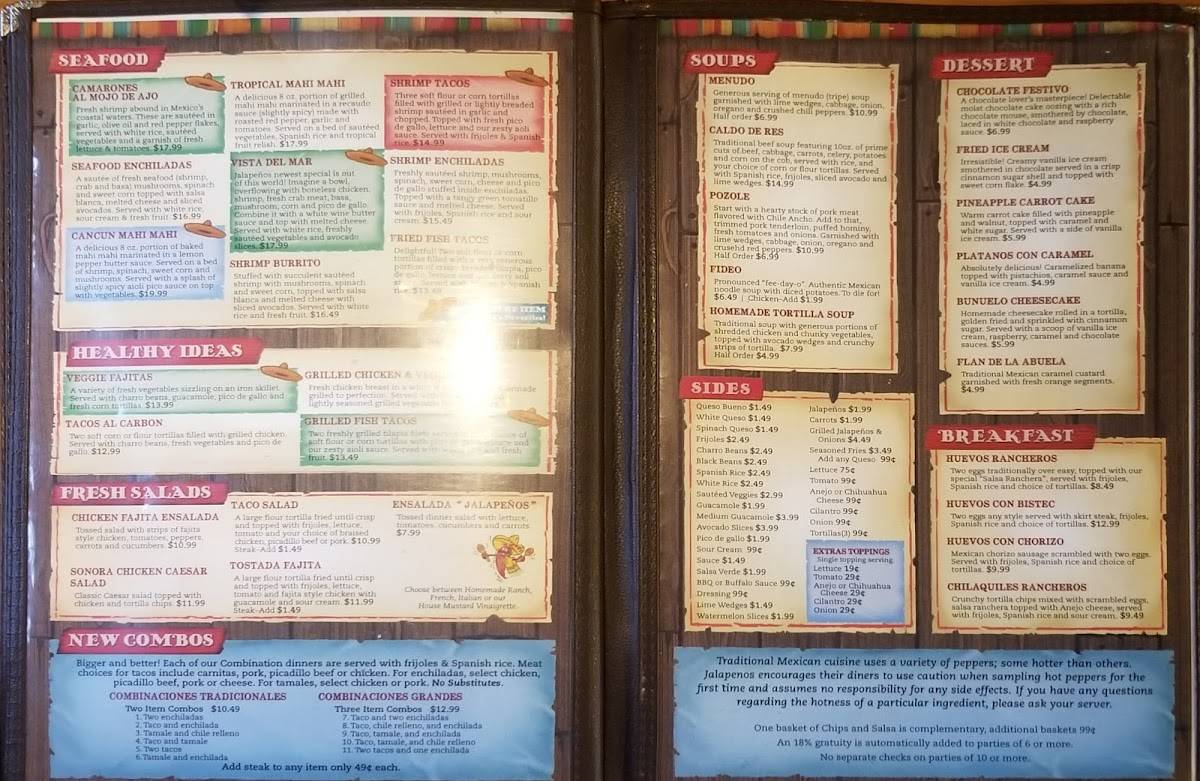 Menu at Jalapeños pub & bar, Schererville