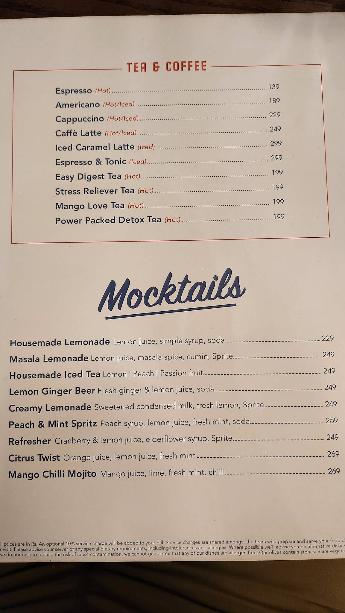 Jamie Oliver's Pizzeria menu