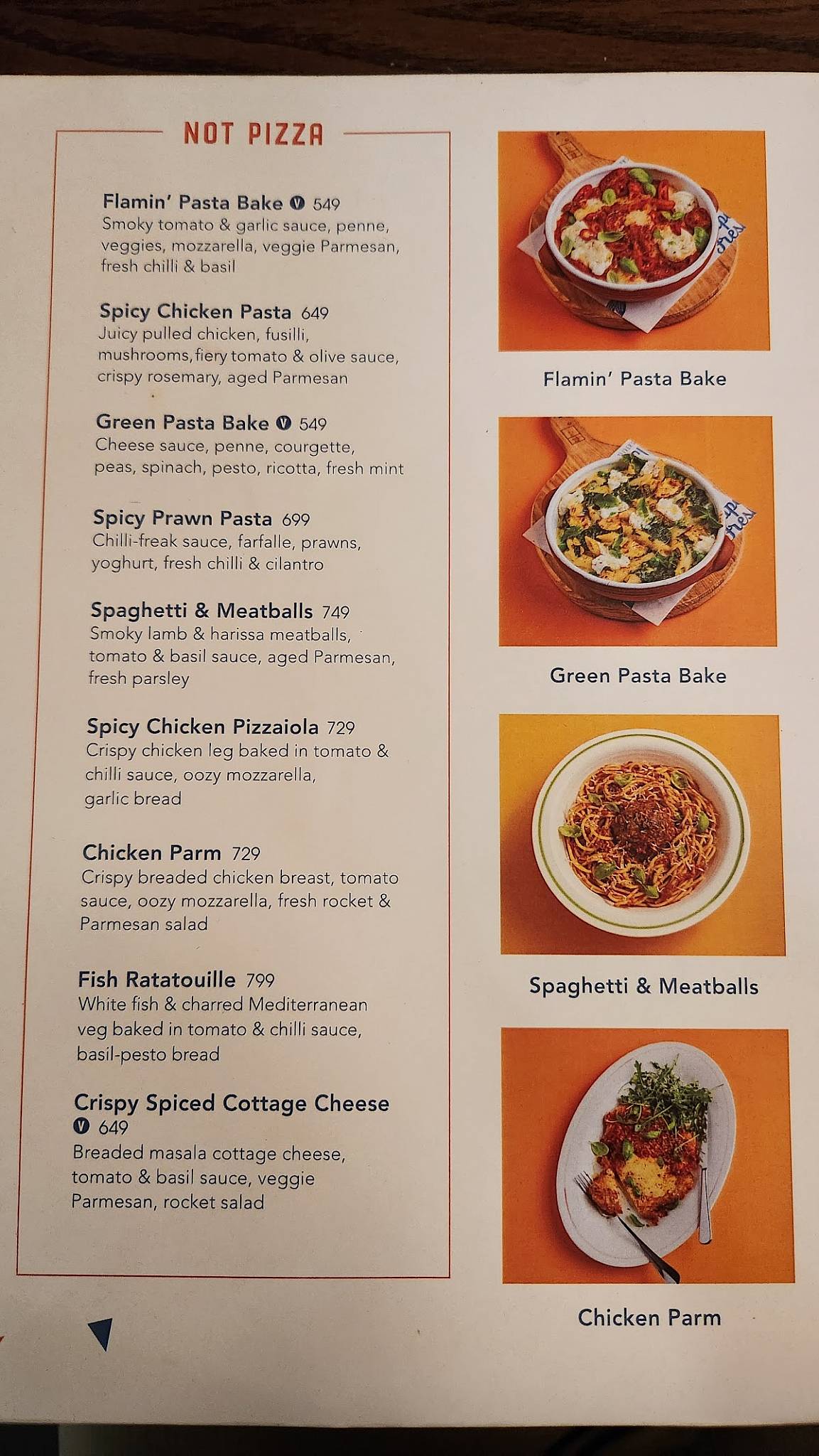 Jamie Oliver's Pizzeria menu