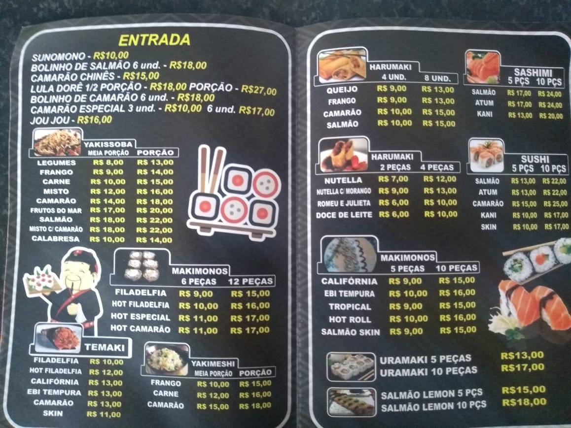 Japa Feliz cardápio