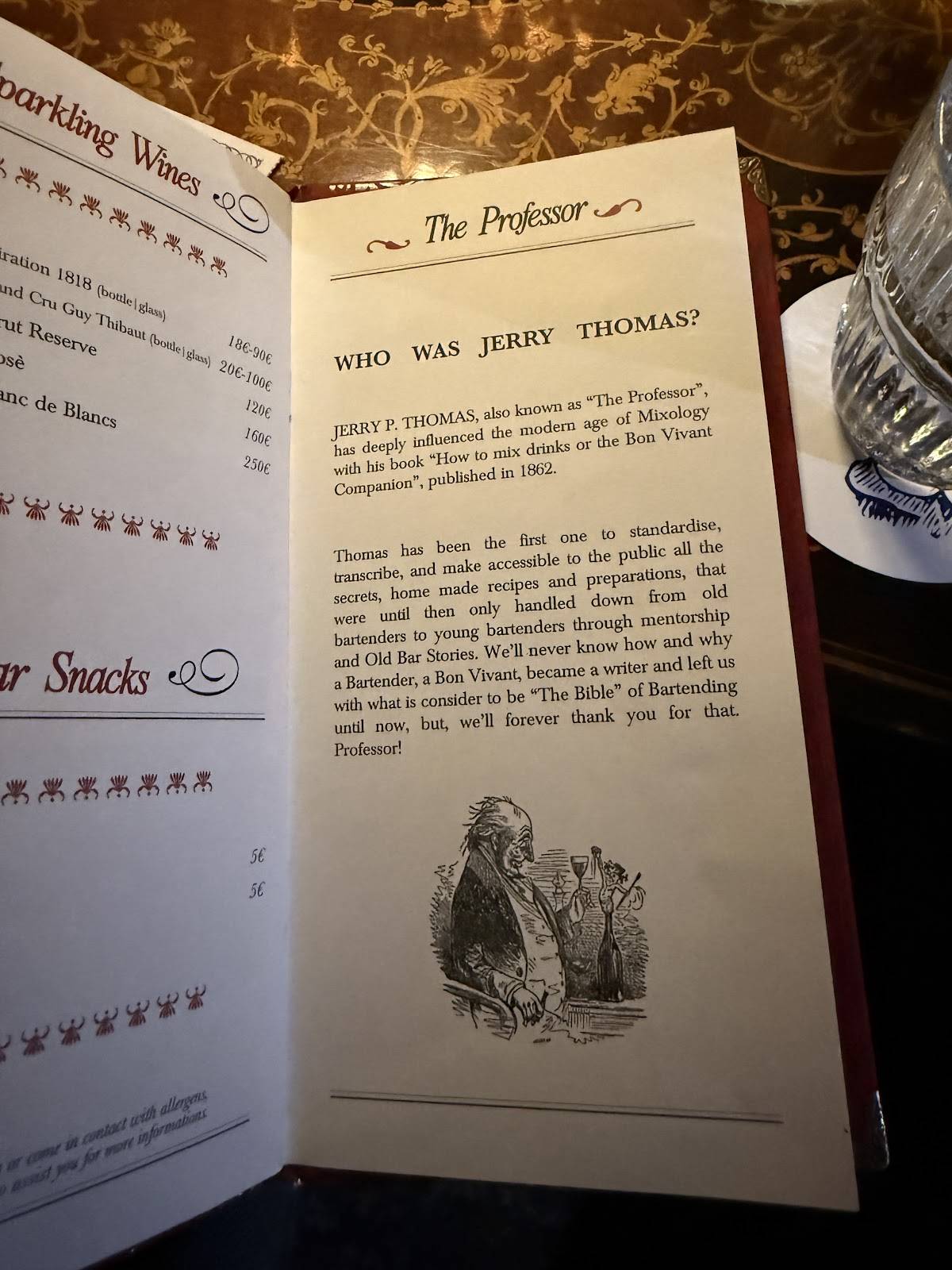 Menu di Jerry Thomas Speakeasy 