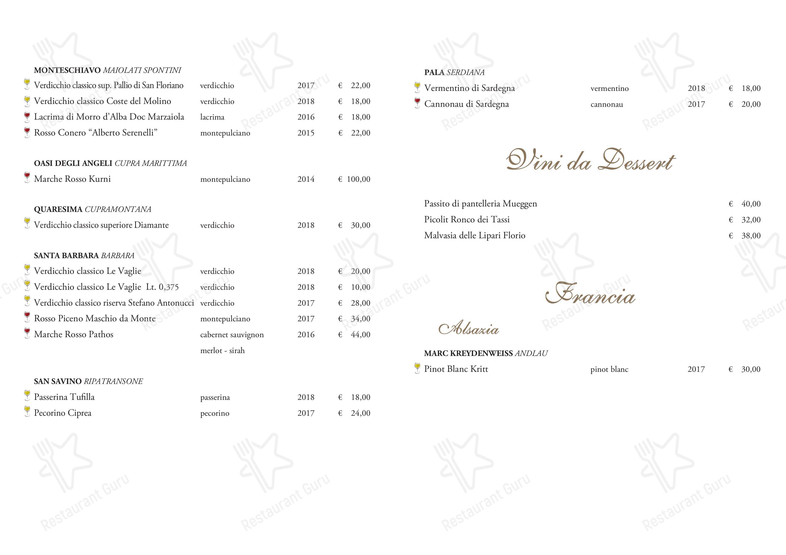 Menu di Ristorante La Rotonda Jesi - Menu bar