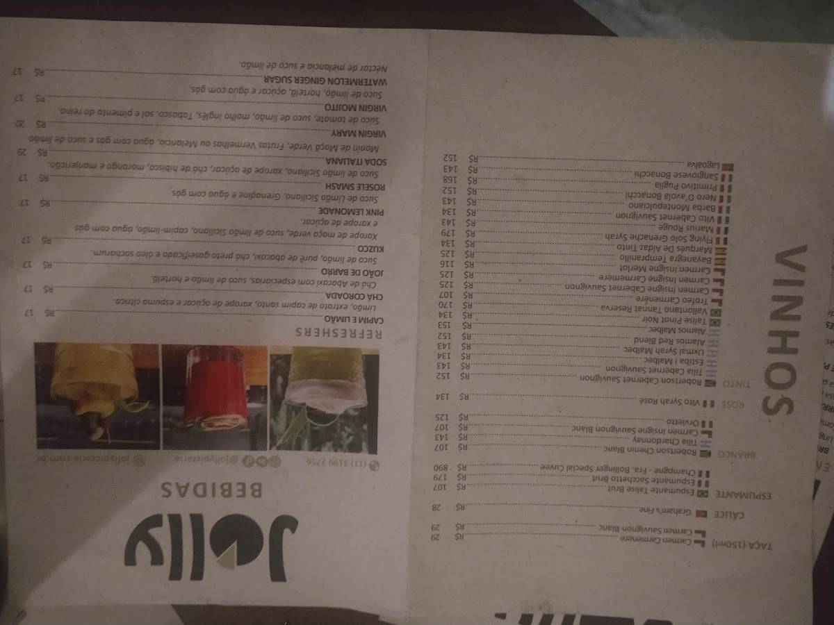 Jolly Restaurante e Pizzaria cardápio