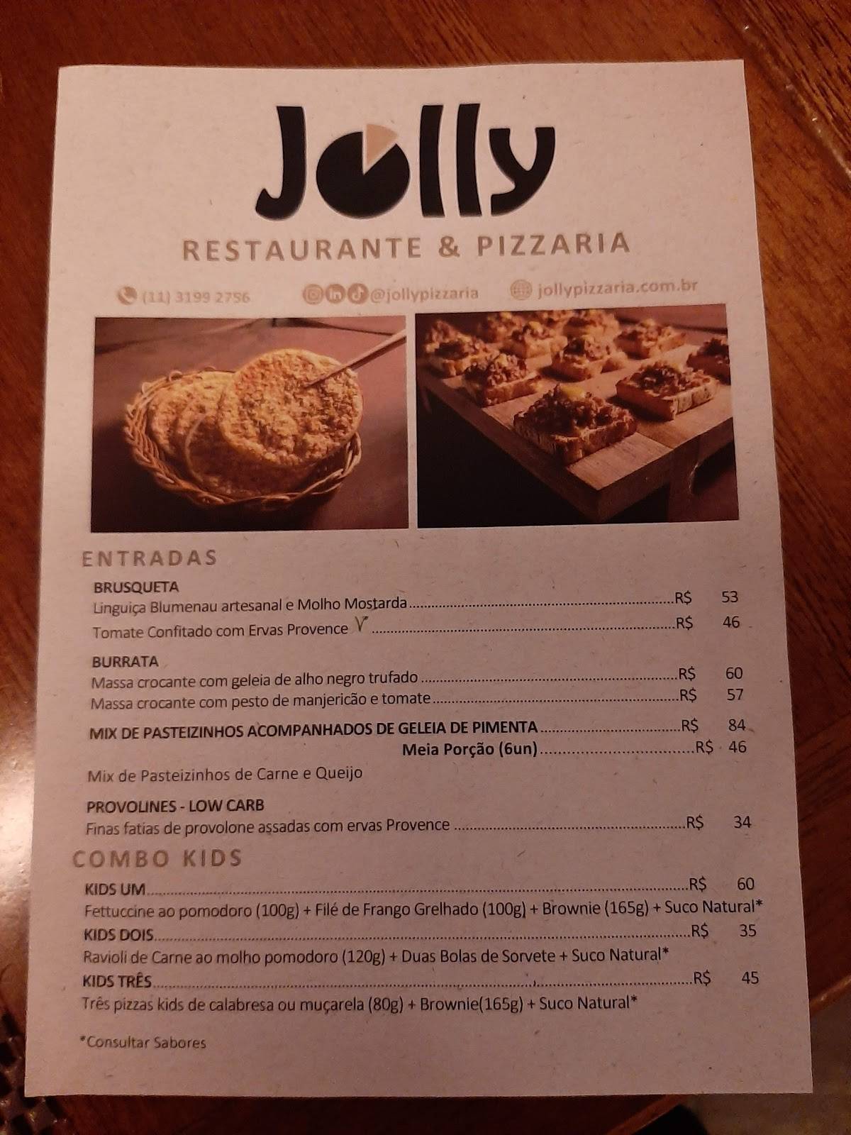 Jolly Restaurante e Pizzaria cardápio