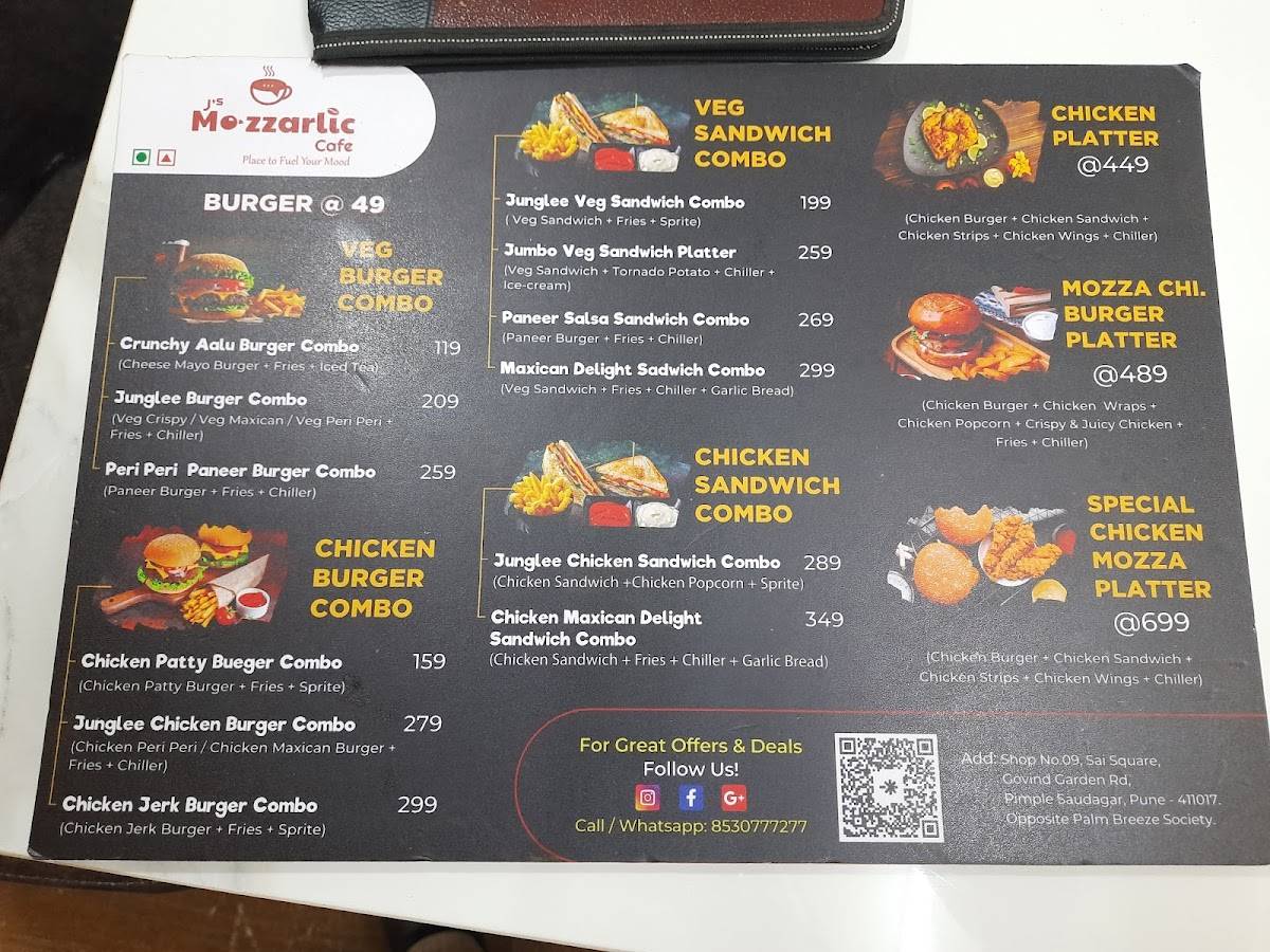 J's Mozzarlic Cafe menu