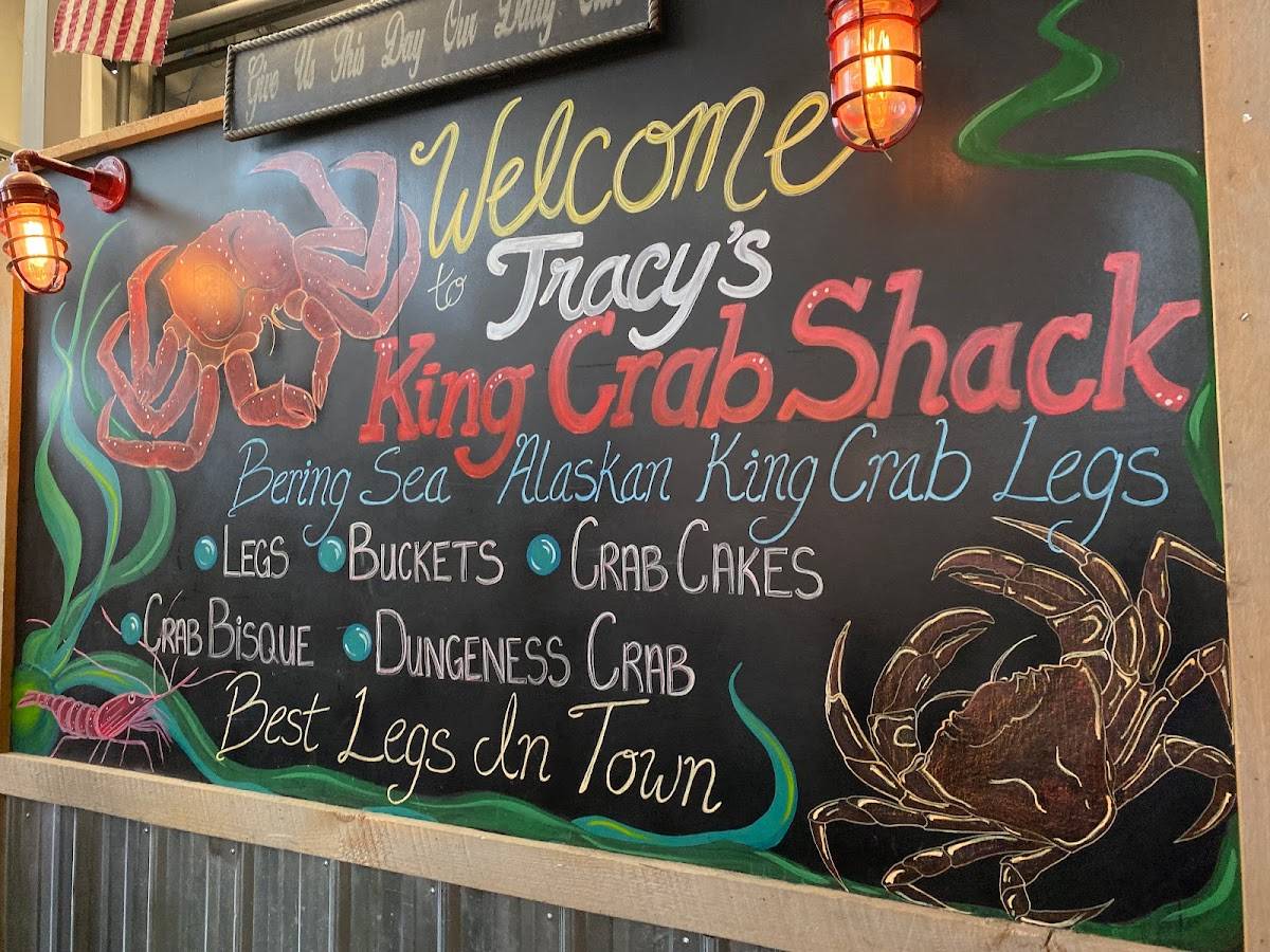 Menu at Tracy’s King Crab Shack restaurant, Juneau, 432 S Franklin St