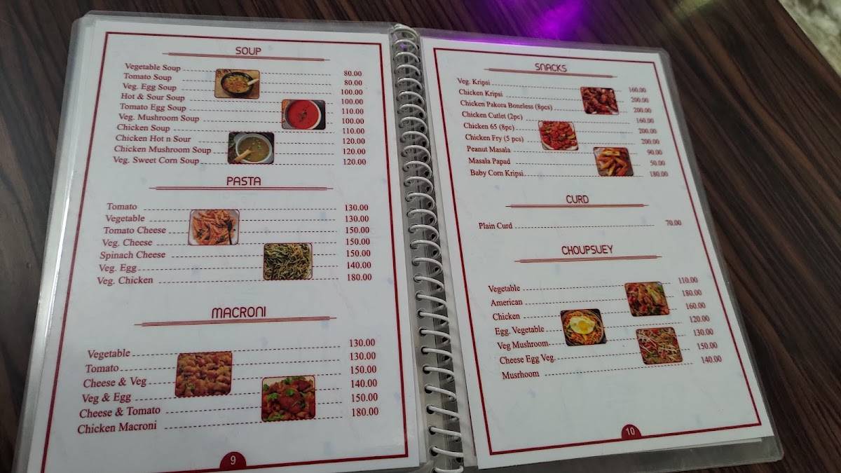 Jyoti Guest House & Baba Restaurant menu