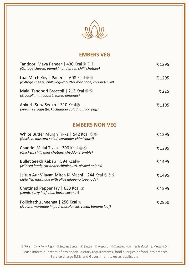 Kaansa - Crowne Plaza, Gurugram menu