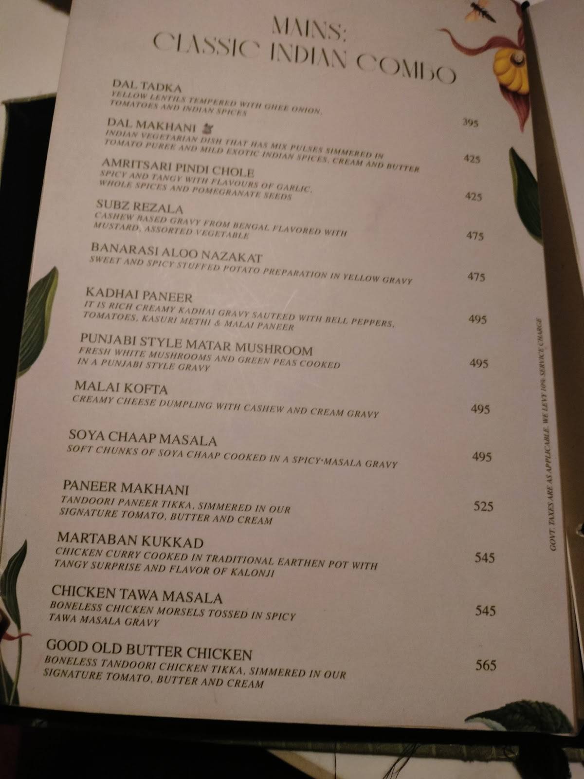 Aviary Cocktail Nest Kanpur menu