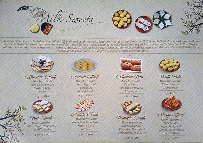 Kanti Sweets menu