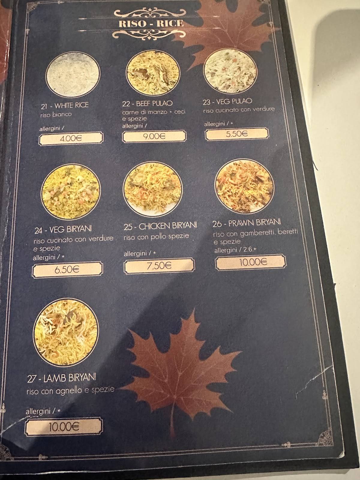 Menu de Kashmir Grill Restaurant