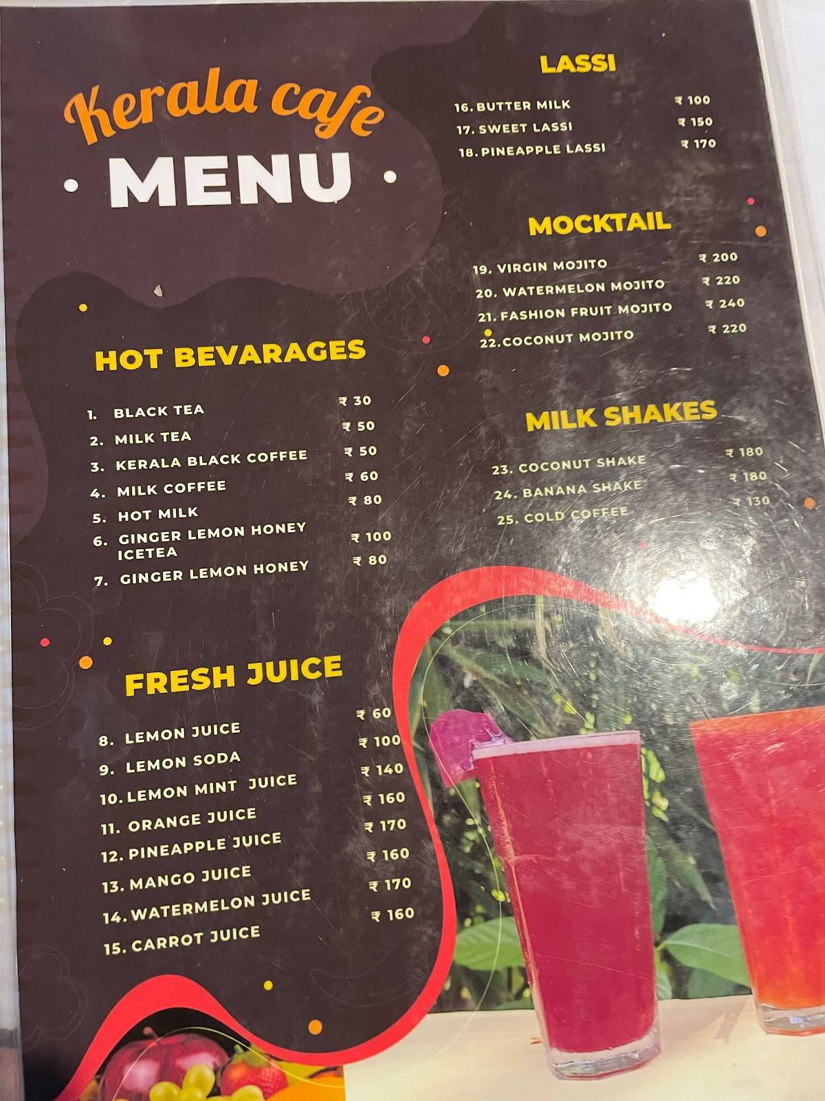 Kerala Cafe Resto menu
