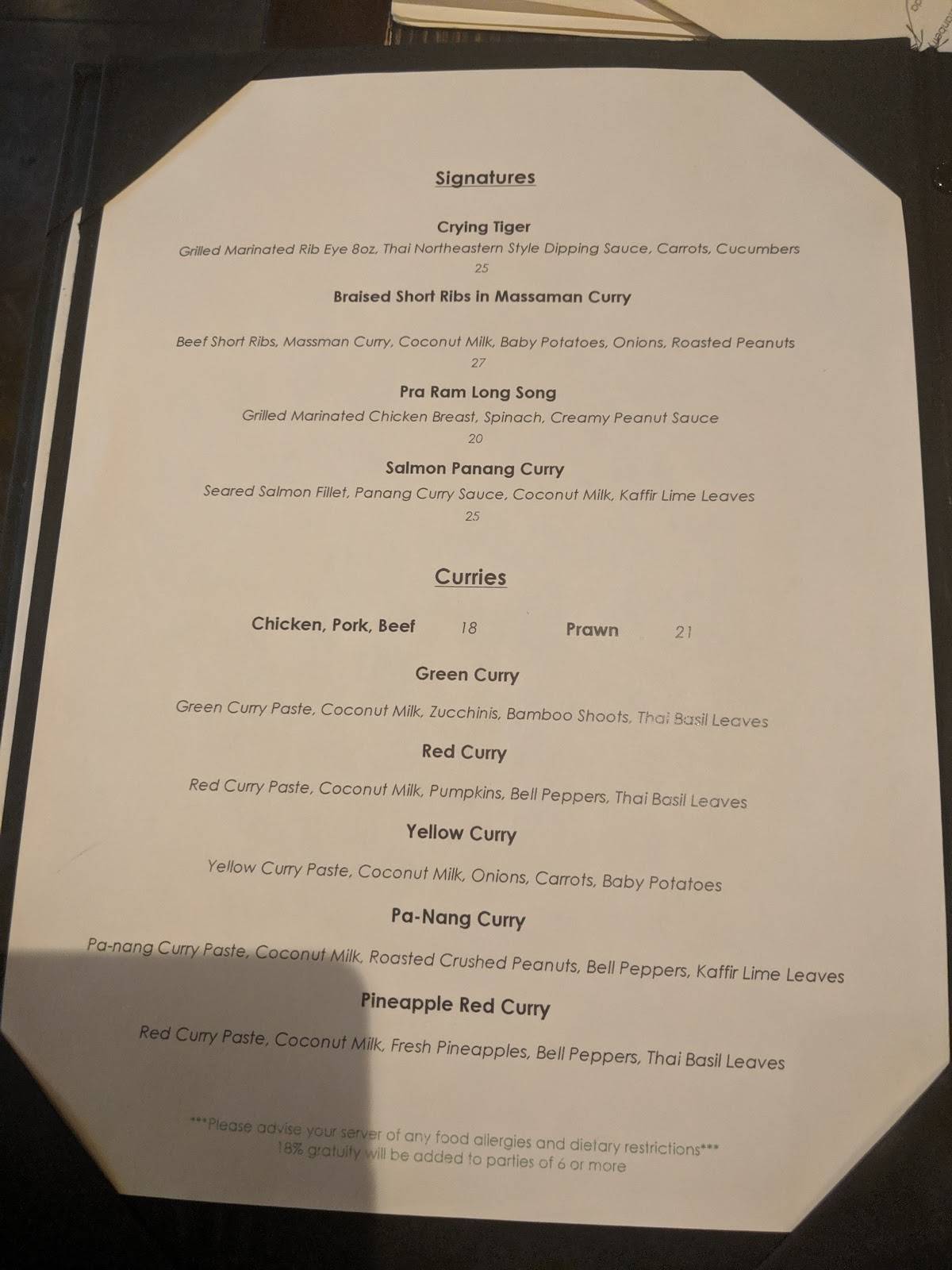Menu de Khao San Thai Kitchen