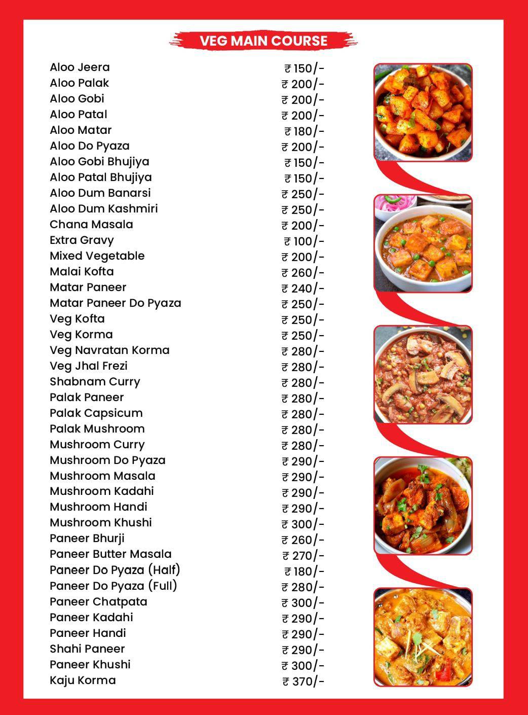 Khushi Family Restaurant menu