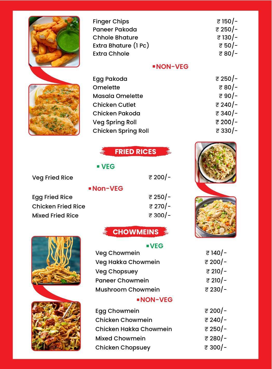 Khushi Family Restaurant menu
