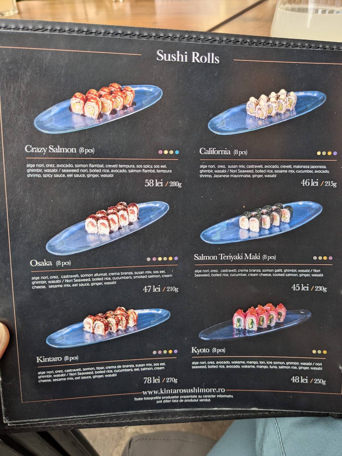 Menu de Kintaro sushi & more