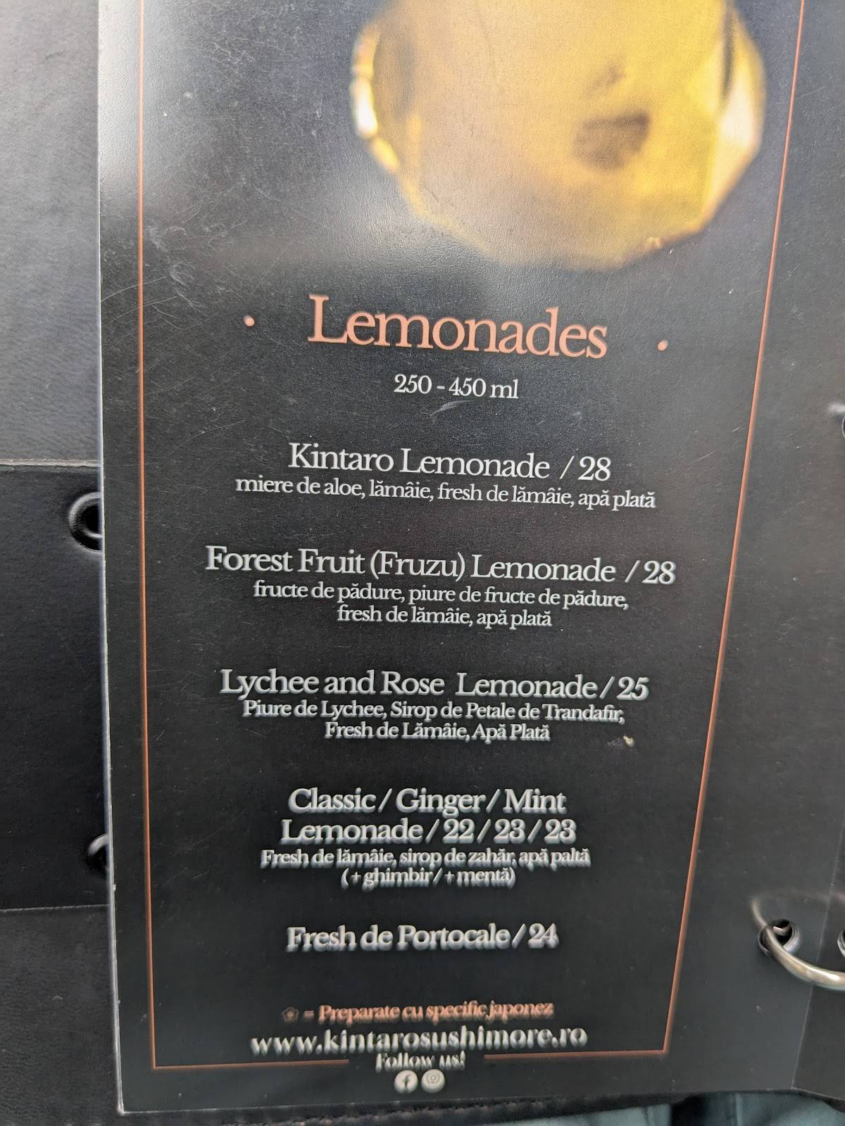 Menu de Kintaro sushi & more