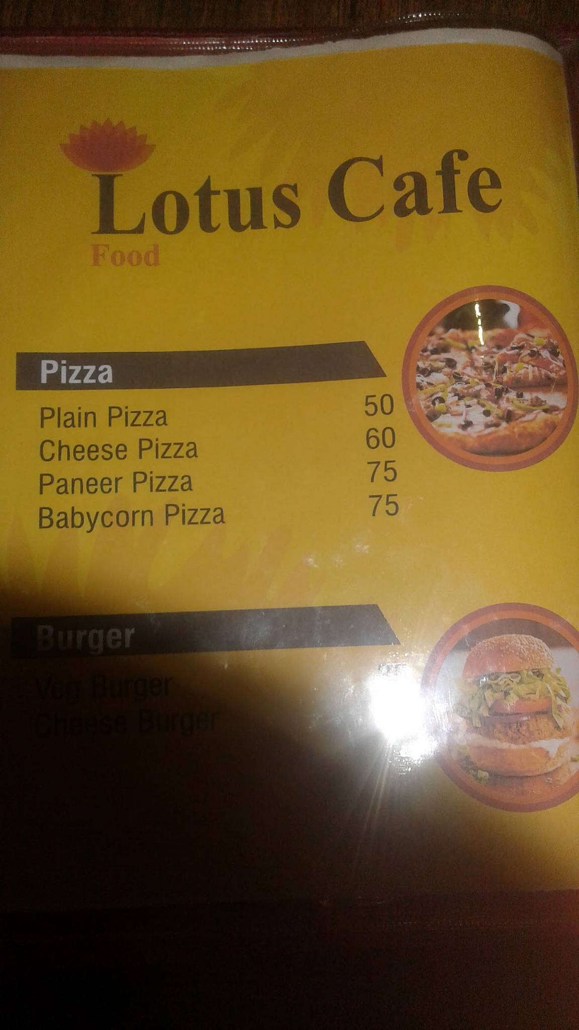 Lotus Cafe menu