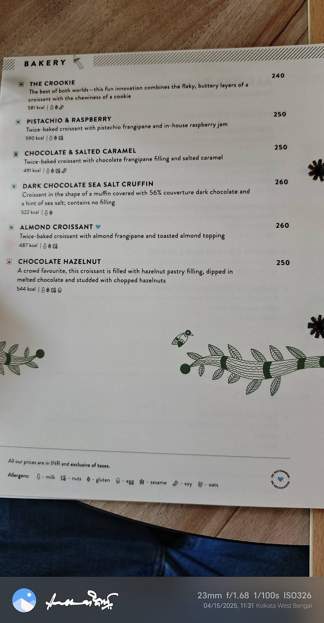 Blue Tokai Coffee Roasters Bidhannagar menu