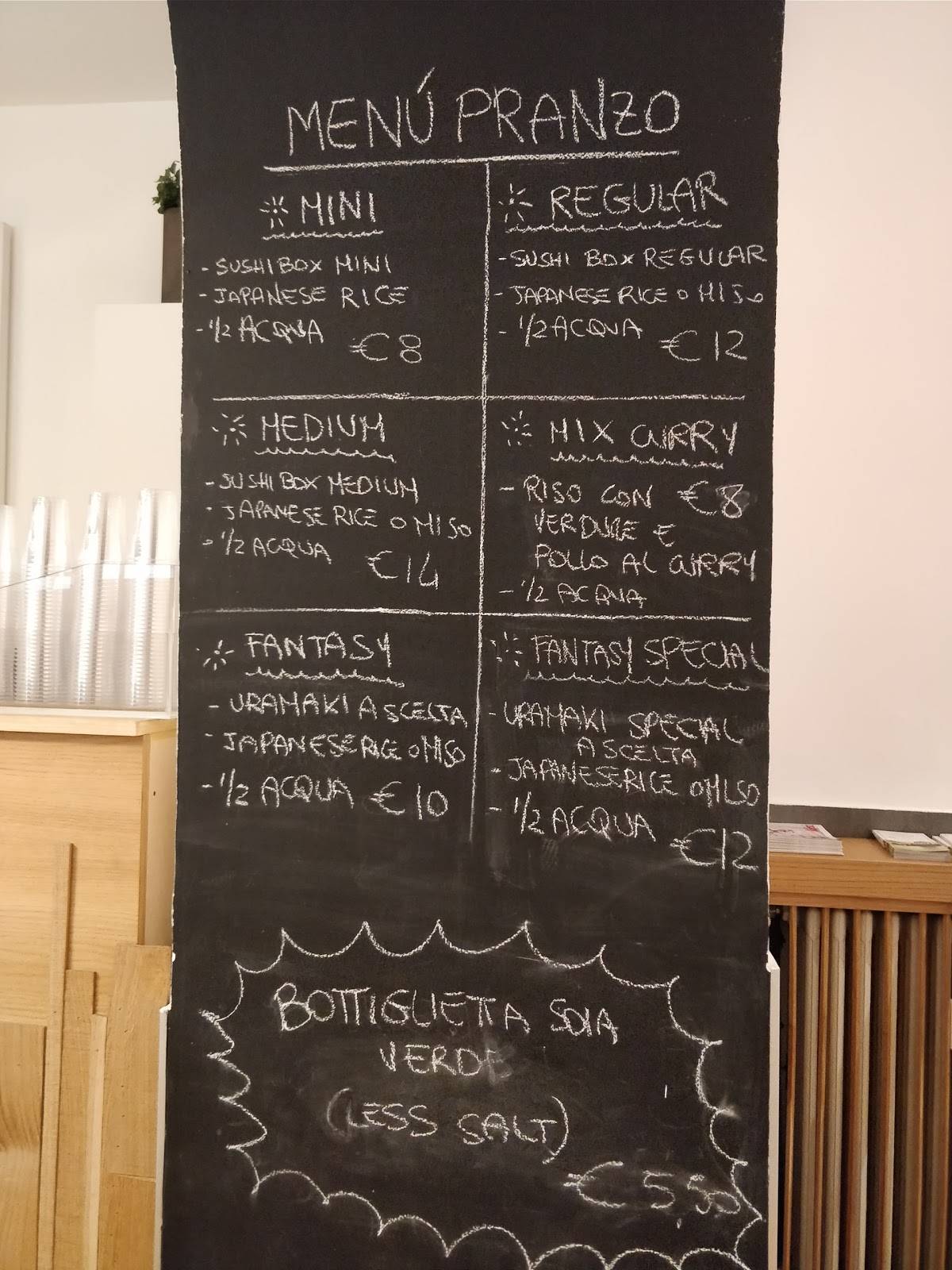 Menu di Kombu Sushi 