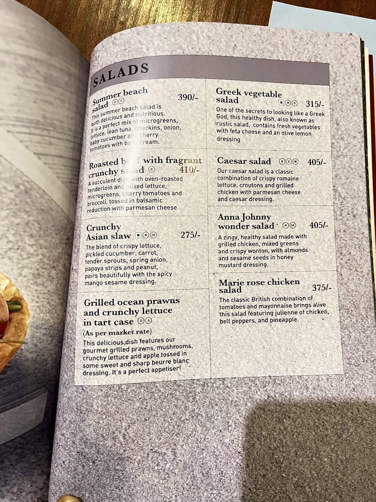 M Grill - Paragon Group menu