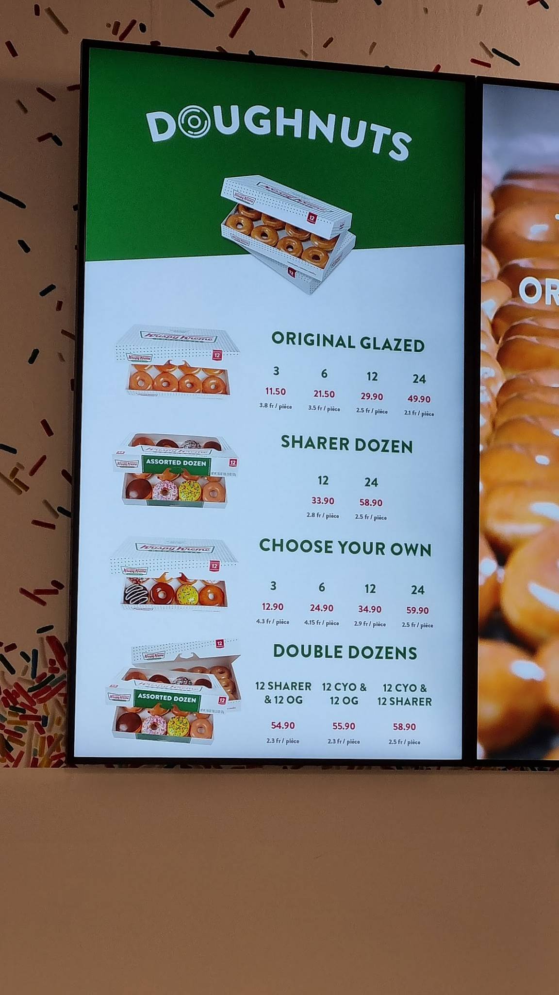 Menu di Krispy Kreme 