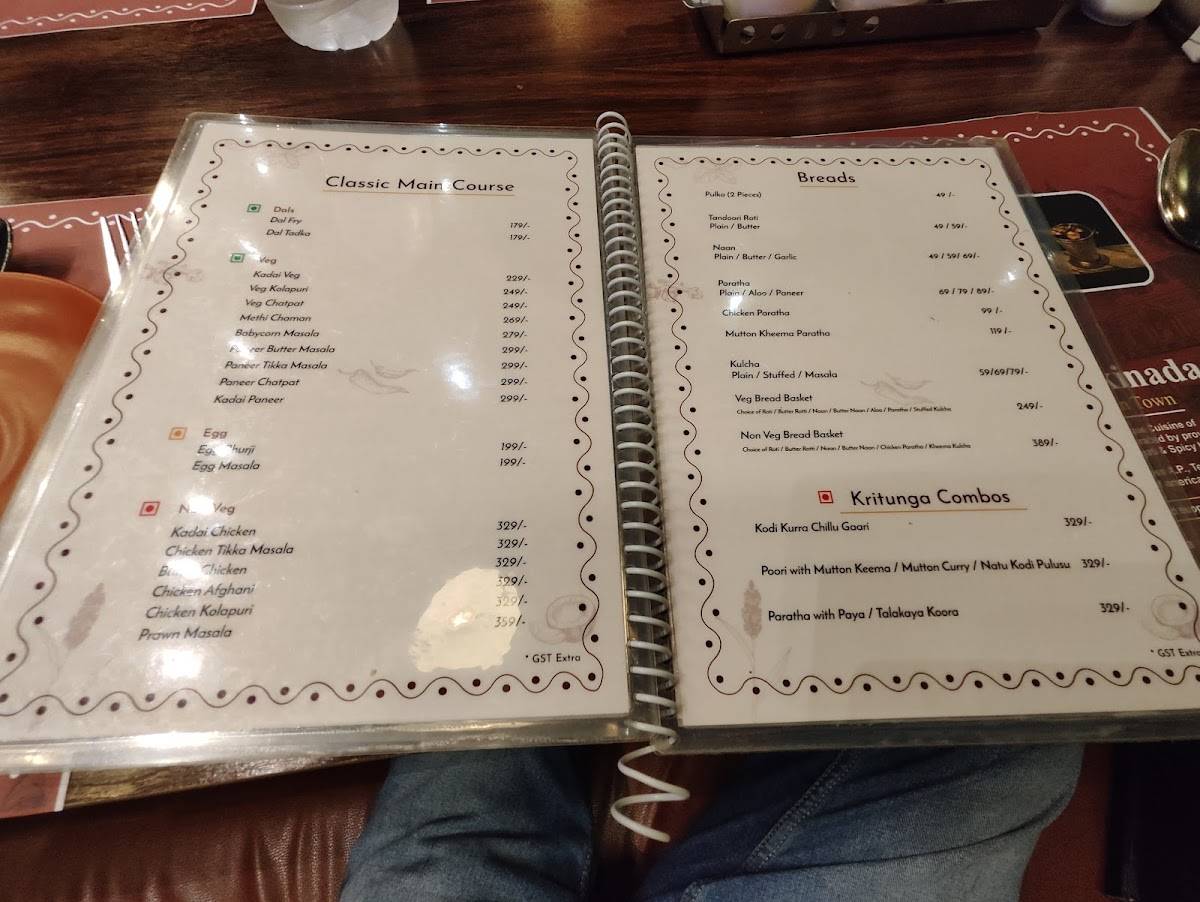 Kritunga menu